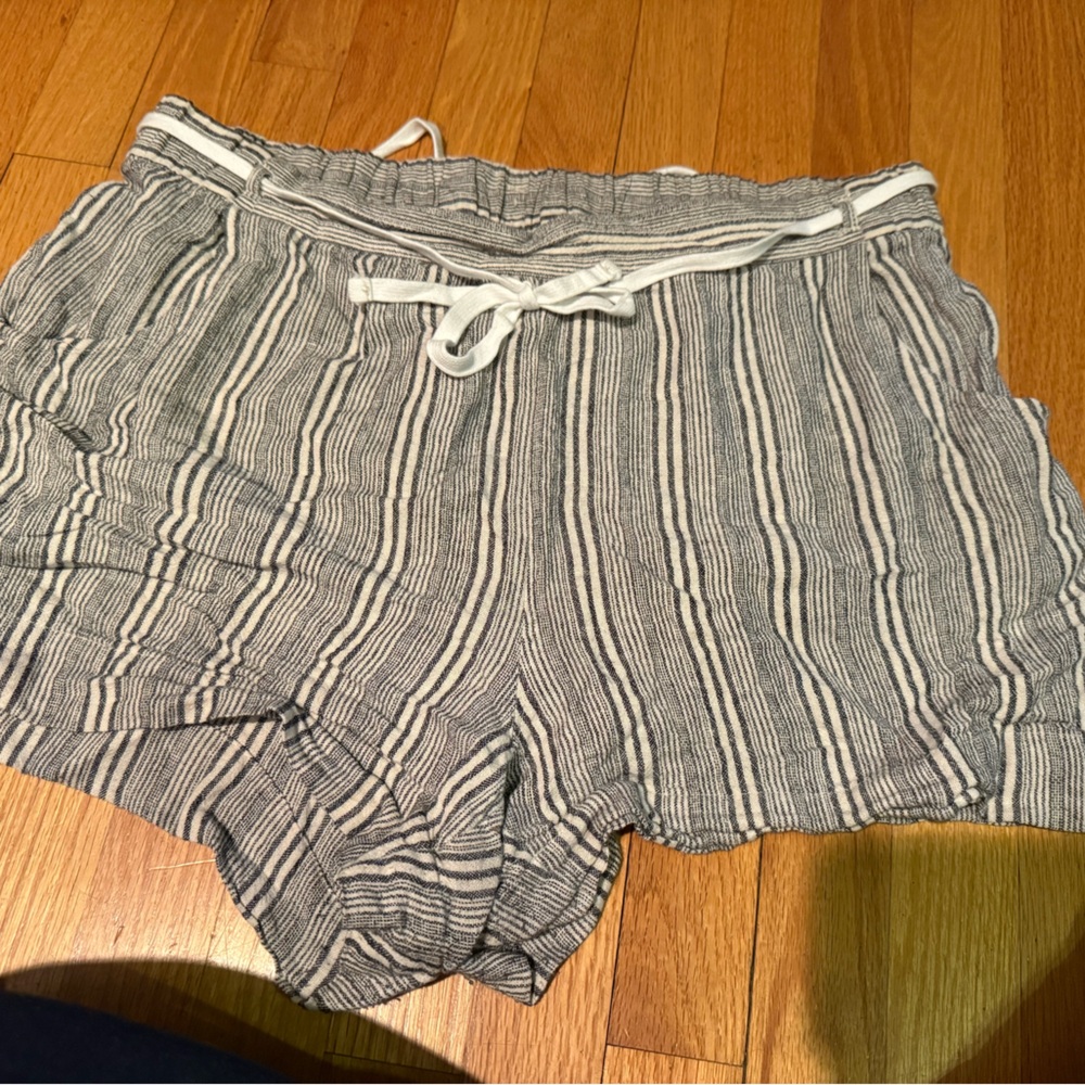 Striped Gray and White Shorts